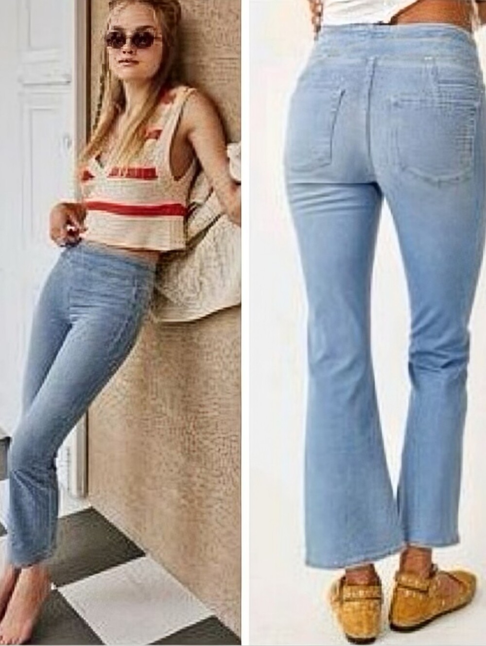 NWT We The Free - Free People In My Feelings Mid Rise Cropped Slim Flare Jean XS